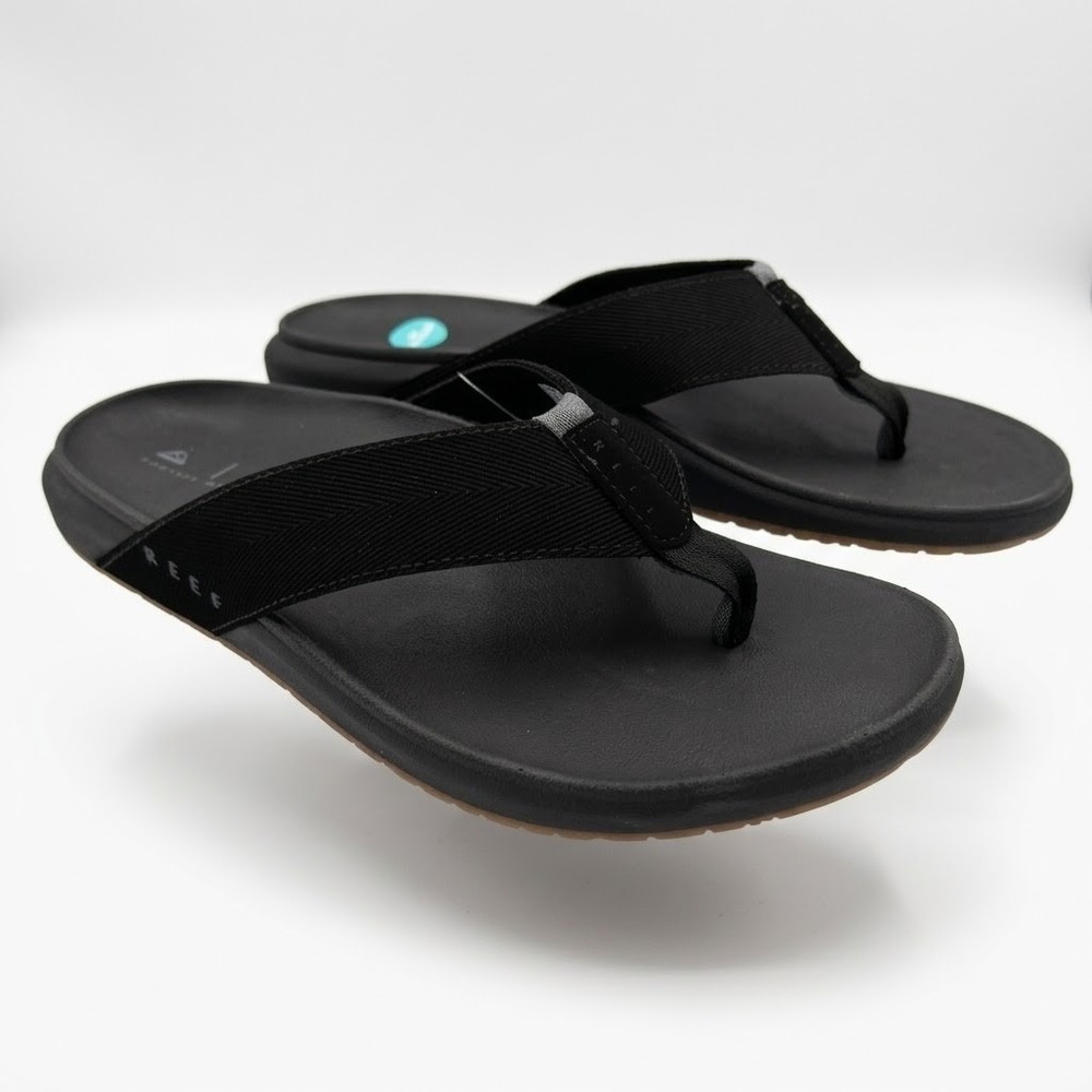 Reef The Raglan Flip Flops Mens 11 Black Gum NWT CJ3889-090-M Sugarcane EVA